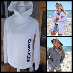 Adidas Spell Out Originals White and Black Hoodie XL●